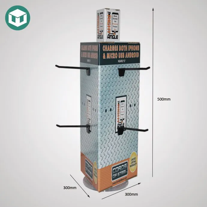 3 Sided Cardboard Rotating Display Stands
